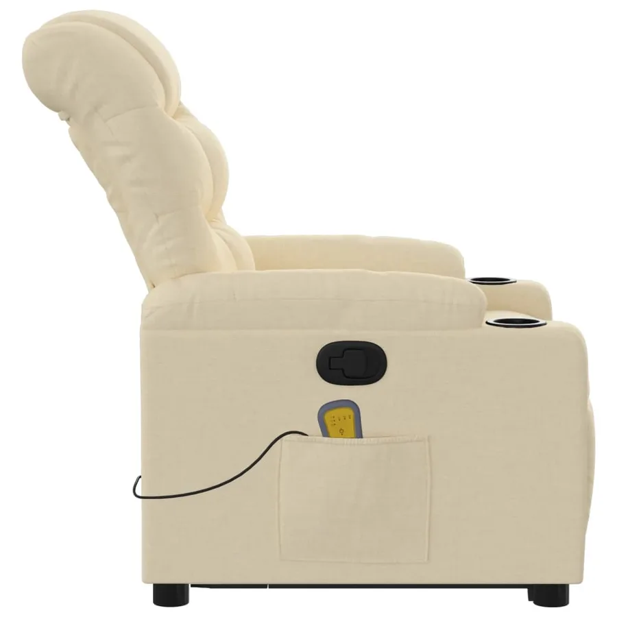 Fauteuil inclinable de massage Crème Tissu - 10