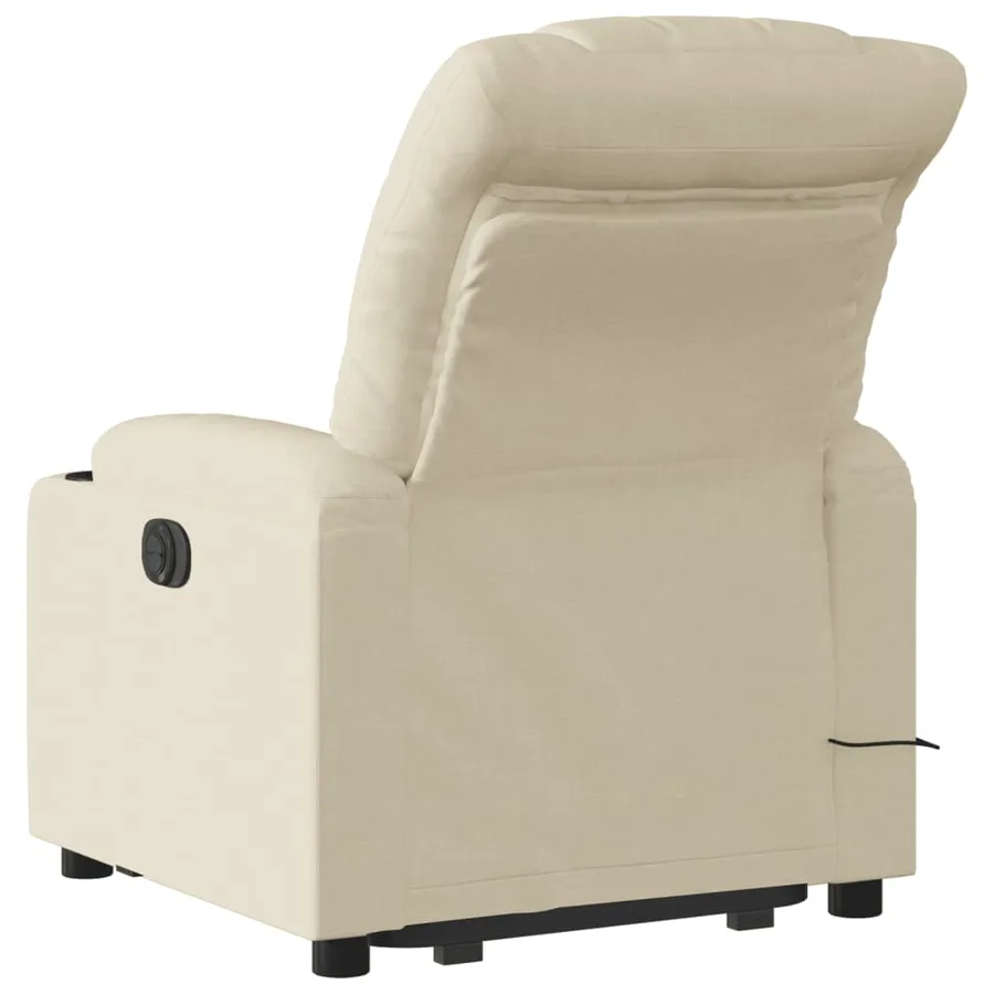 Fauteuil inclinable de massage Crème Tissu - 5