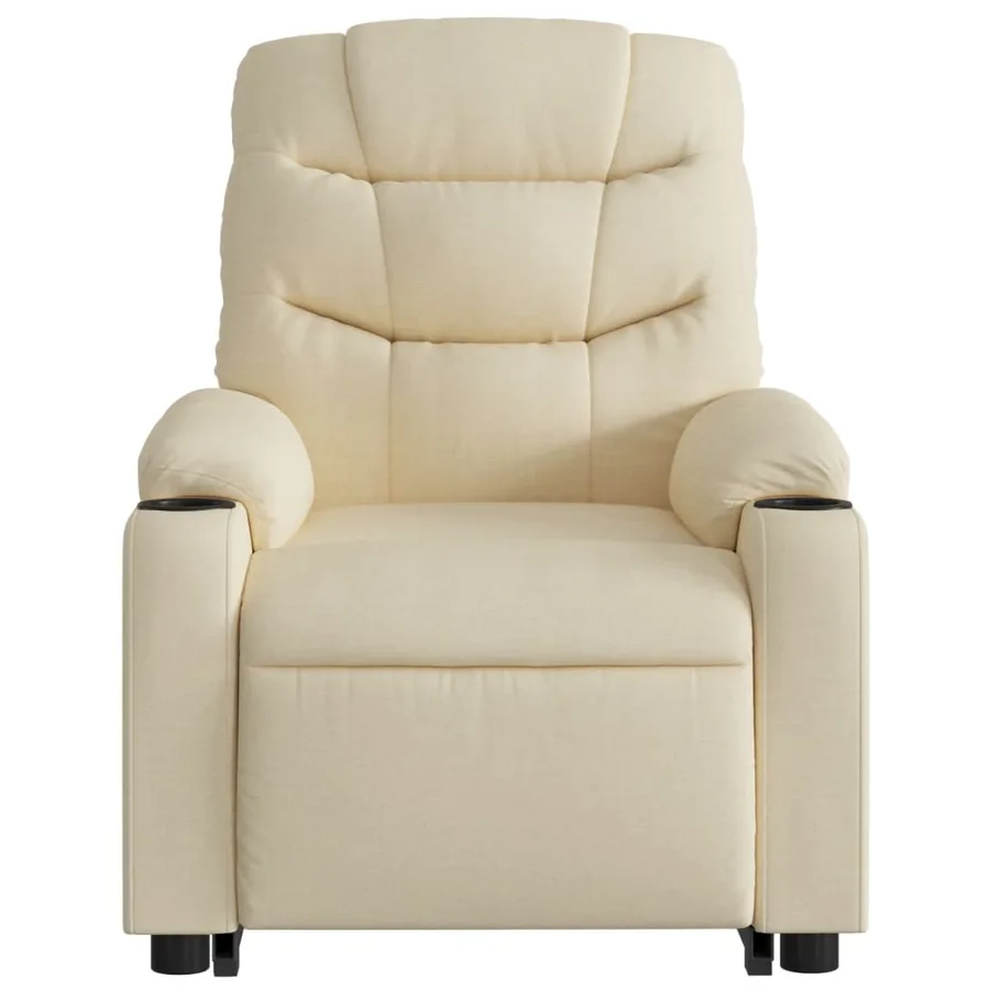 Fauteuil inclinable de massage Crème Tissu - 9