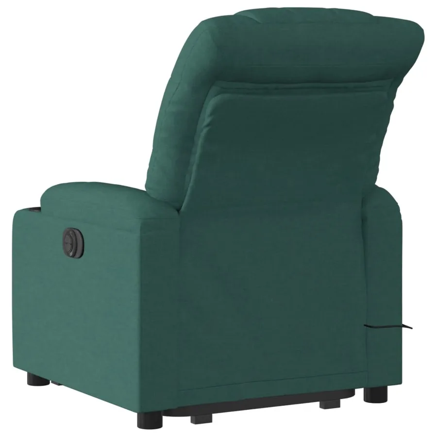 Fauteuil inclinable de massage Vert foncé Tissu - 5