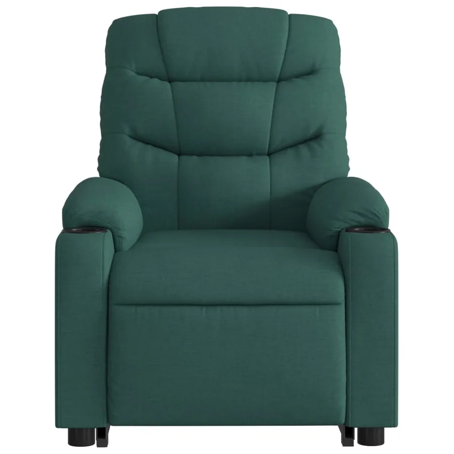 Fauteuil inclinable de massage Vert foncé Tissu - 9