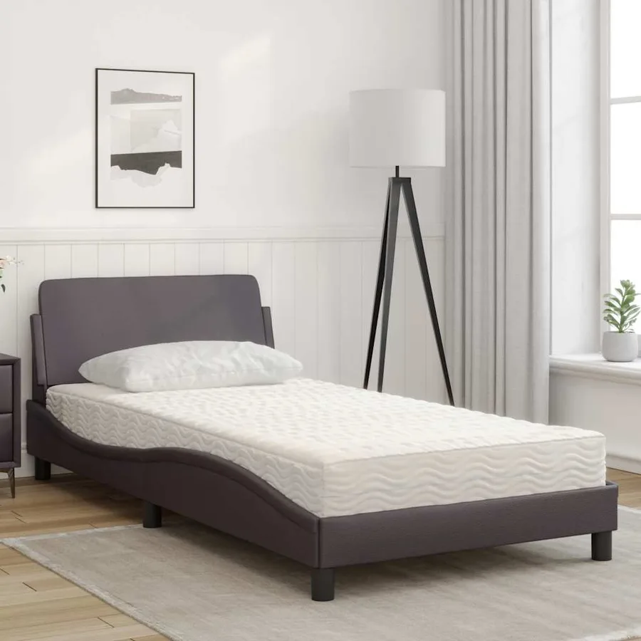 Lit avec matelas Dover gris 100x200 cm similicuir - 3