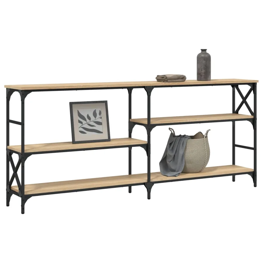 Table console chêne sonoma 180x29x76,5 cm bois d'ingénierie - 3