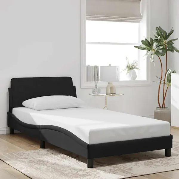 Cadre de lit Dover noir 100x200 cm velours