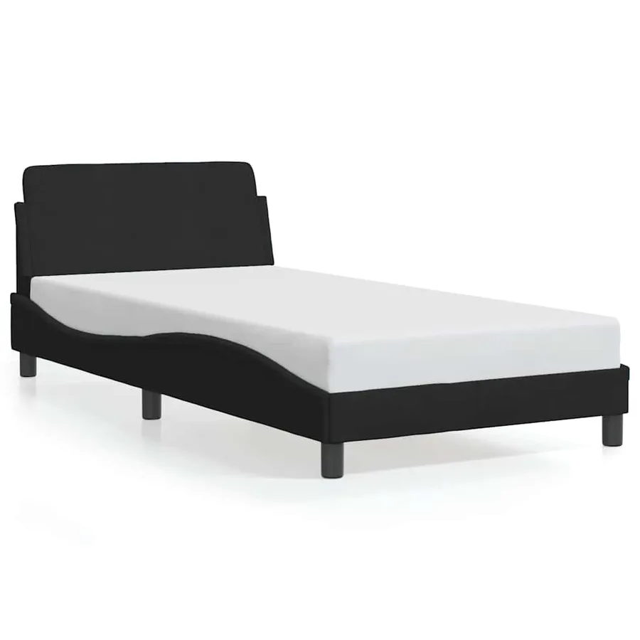 Cadre de lit Dover noir 100x200 cm velours - 2
