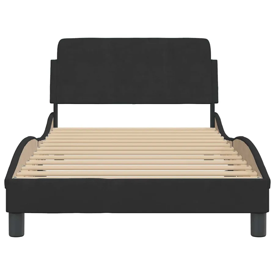 Cadre de lit Dover noir 100x200 cm velours - 4