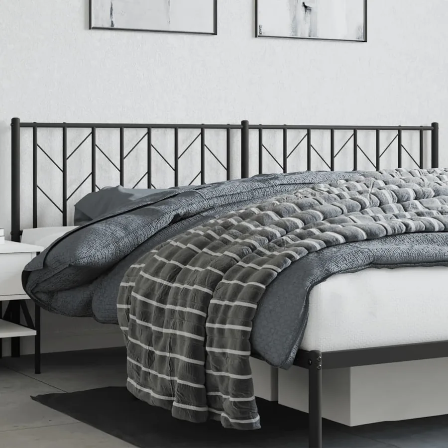 Tête de lit de remplacement métal noir 200 cm
