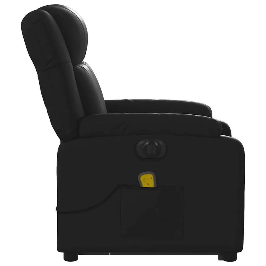 Fauteuil inclinable de massage électrique noir similicuir - 10