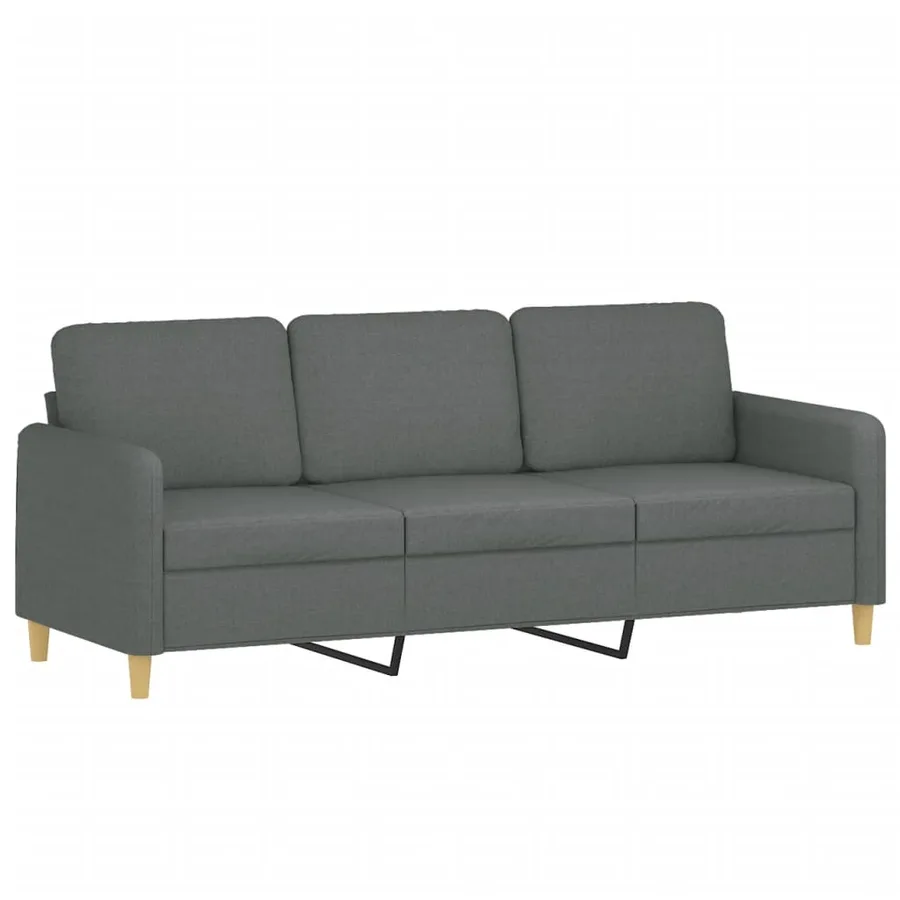 Ensemble de canapés 2 pcs coussins gris foncé tissu - 4