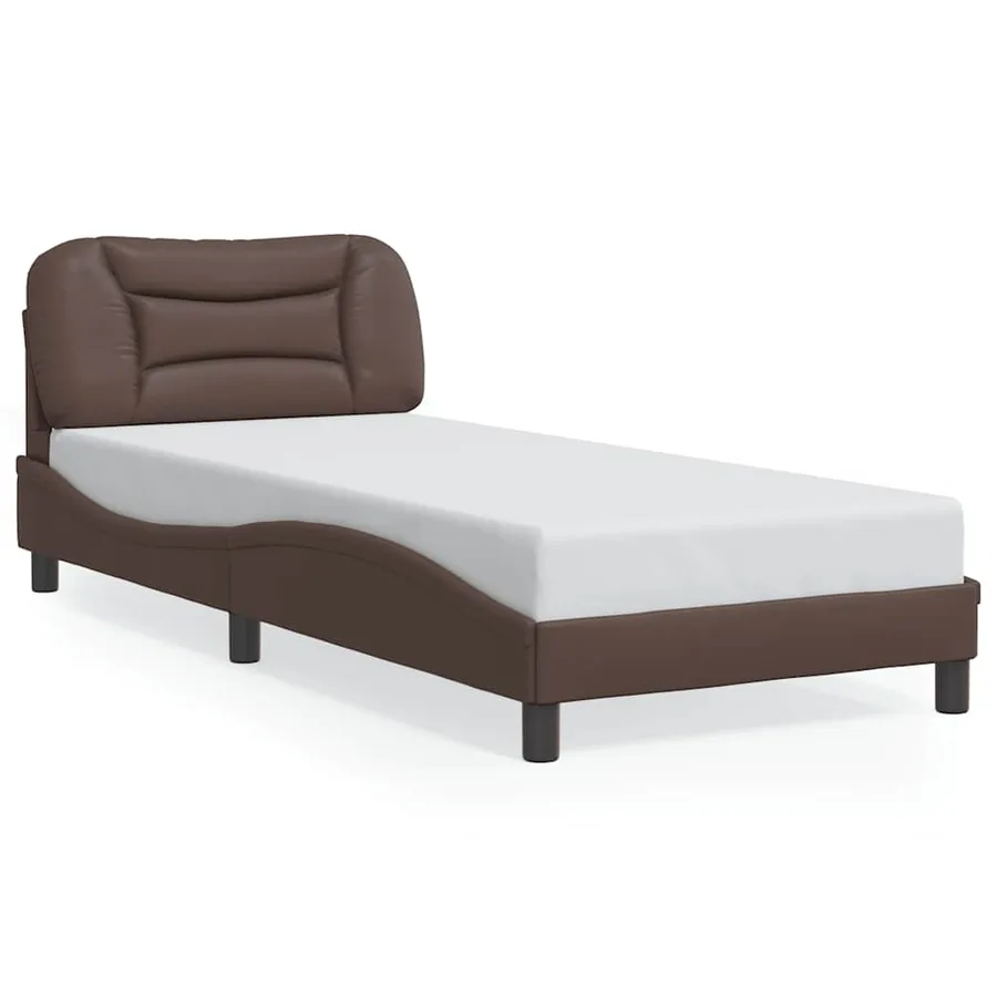 Cadre de lit sans matelas Hvar marron 80x200 cm similicuir - 2