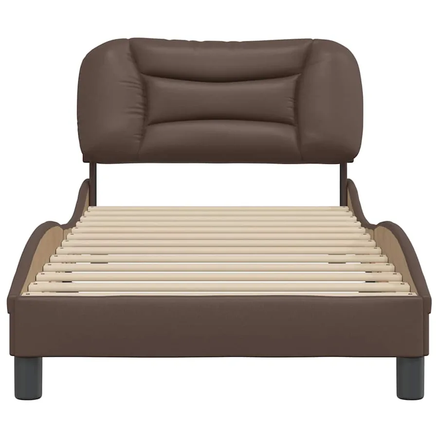 Cadre de lit sans matelas Hvar marron 80x200 cm similicuir - 4
