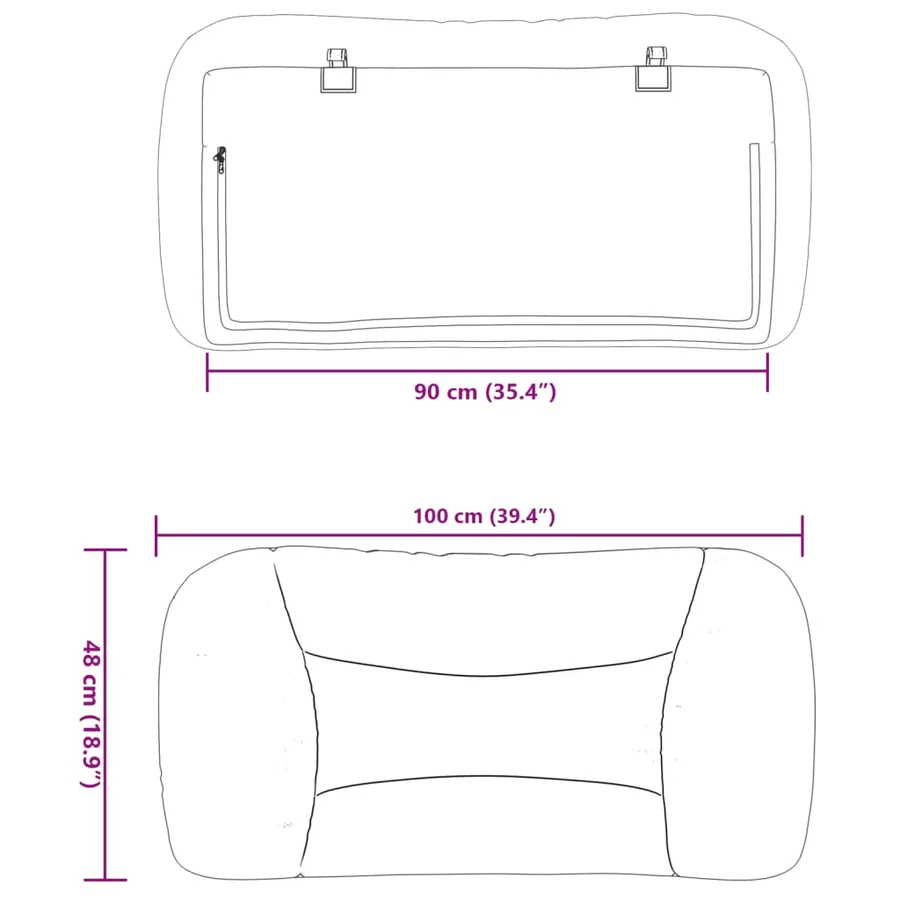 Coussin de tête de lit Hvar blanc 90 cm similicuir - 10