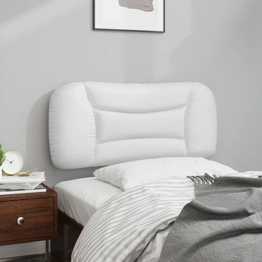 Coussin de tête de lit Hvar blanc 90 cm similicuir - 4