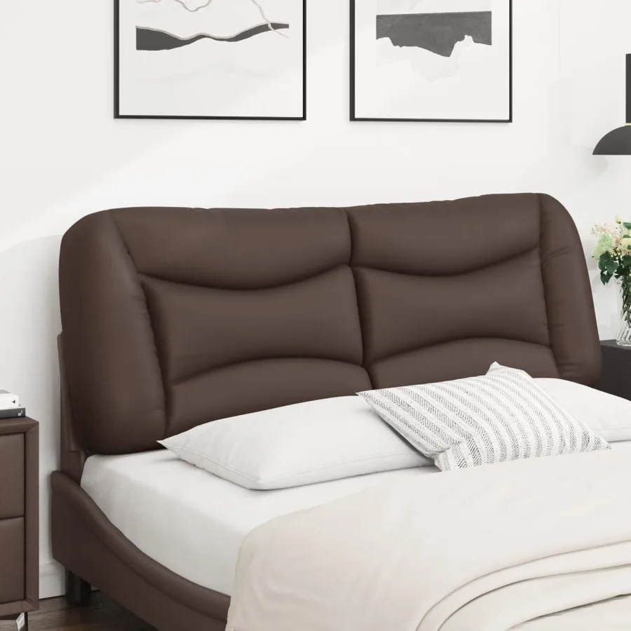 Coussin de tête de lit Hvar marron 120 cm similicuir - 3