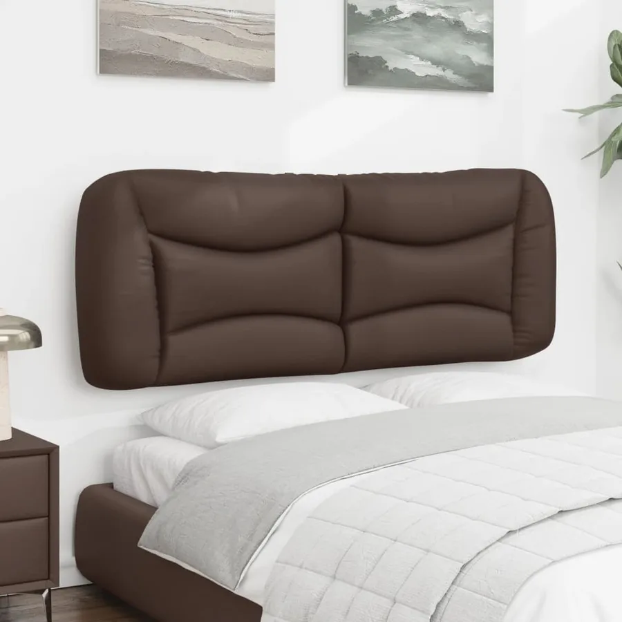 Coussin de tête de lit Hvar marron 120 cm similicuir - 4