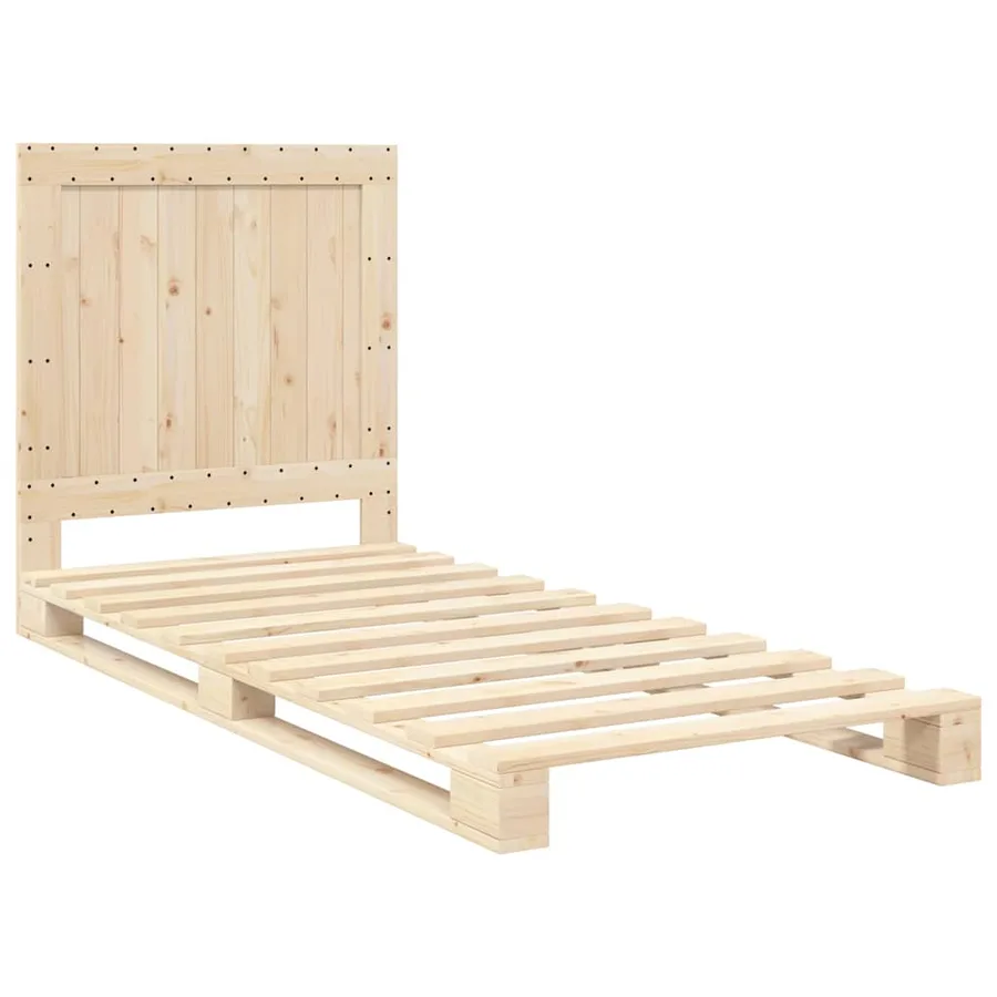 Cadre de lit sans matelas avec tête de lit 90x200cm bois massif - 3