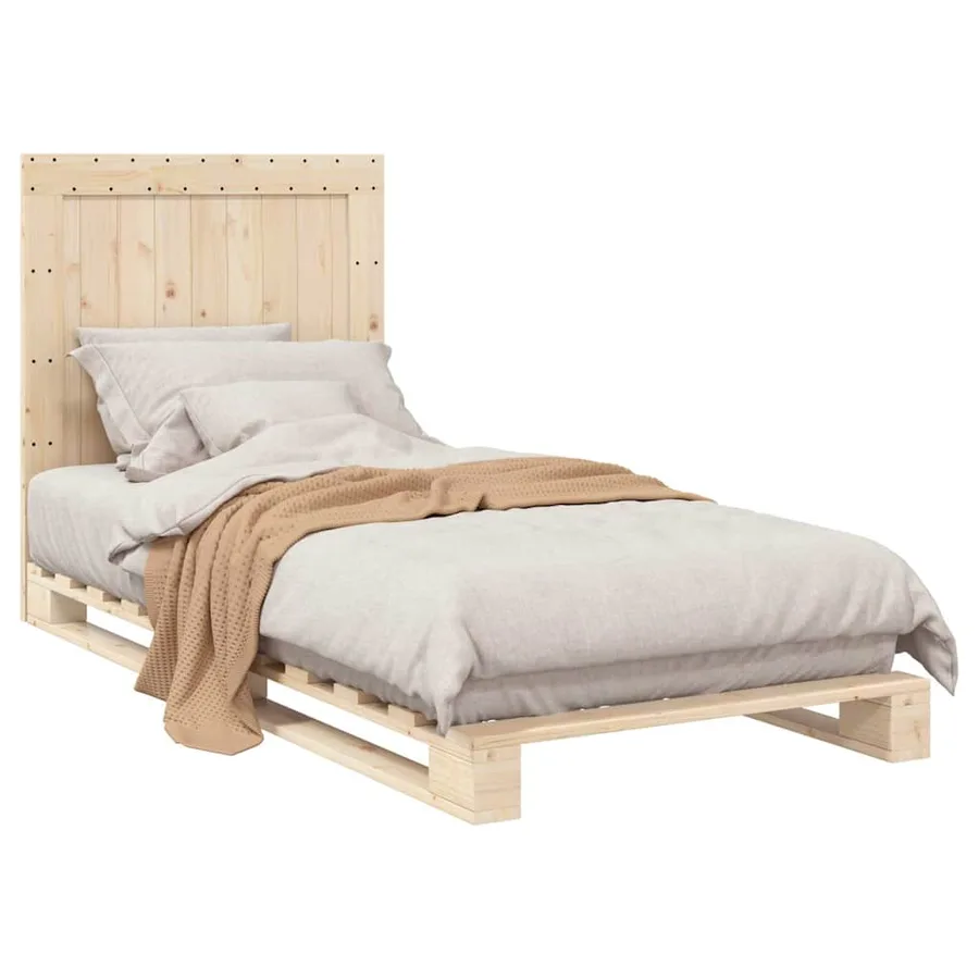 Cadre de lit sans matelas avec tête de lit 90x200cm bois massif - 4