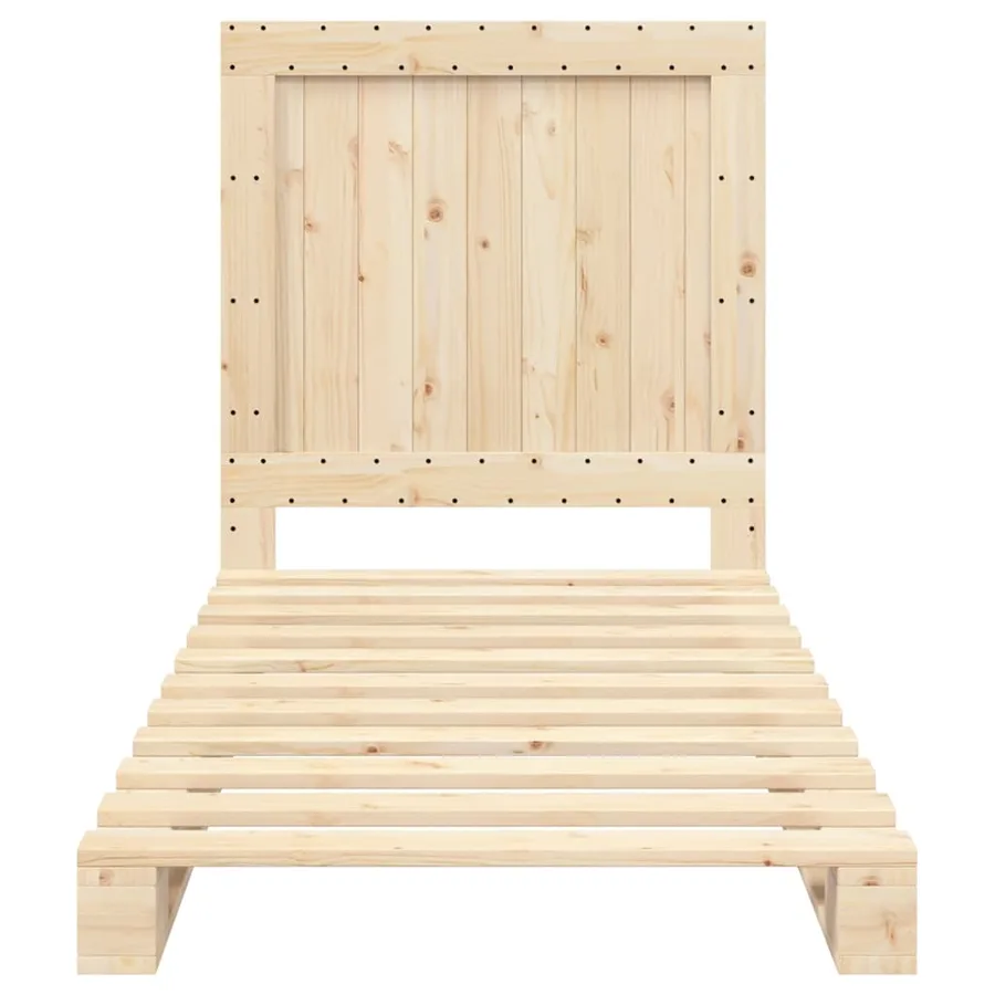 Cadre de lit sans matelas avec tête de lit 90x200cm bois massif - 5