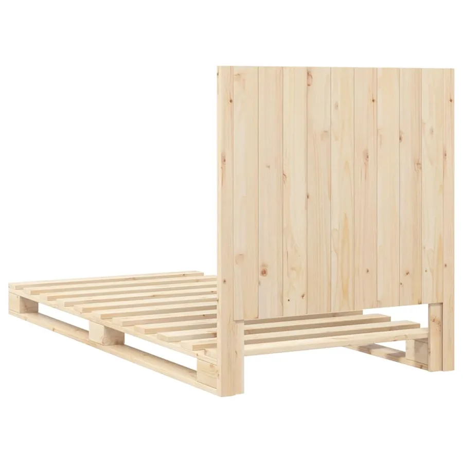 Cadre de lit sans matelas avec tête de lit 90x200cm bois massif - 9