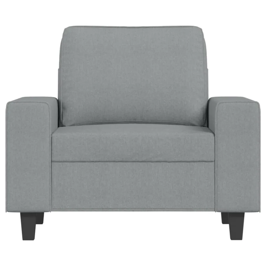 Fauteuil avec repose-pied Gris clair 60 cm Tissu - 5