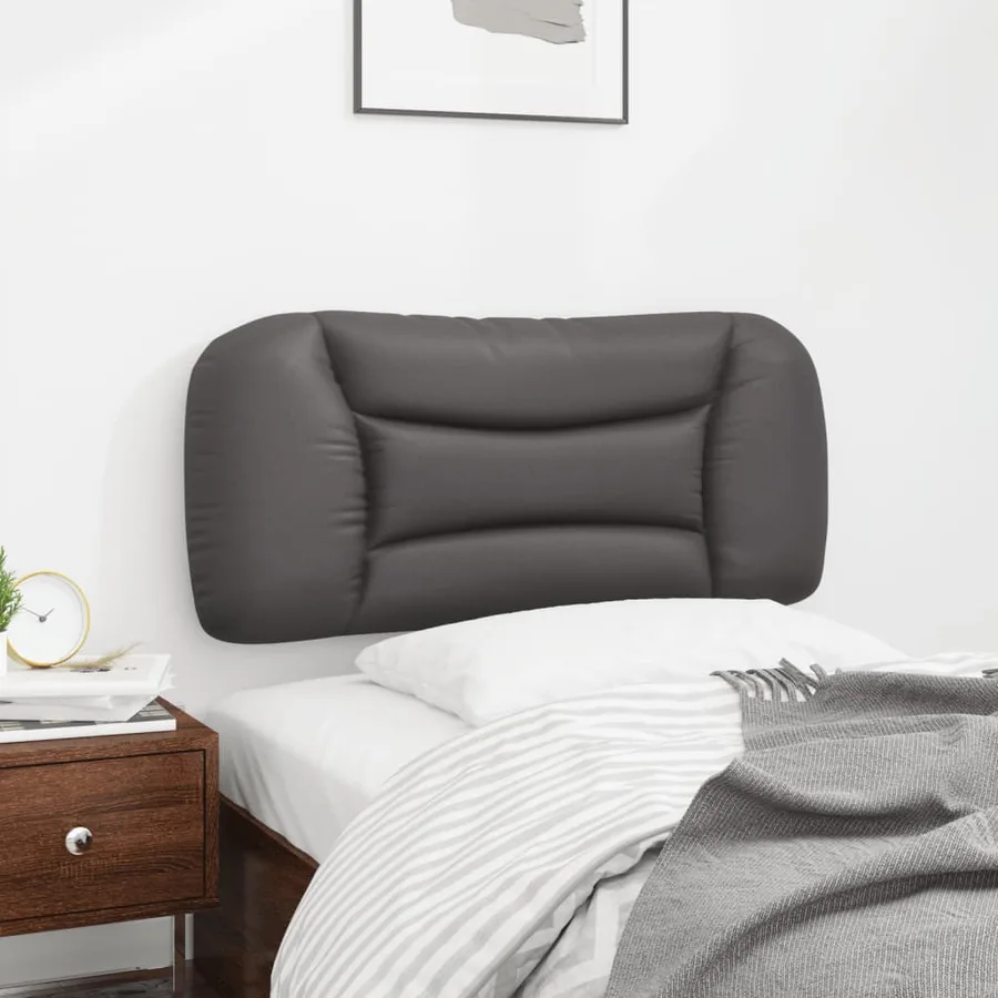 Coussin de tête de lit Hvar gris 90 cm similicuir - 4