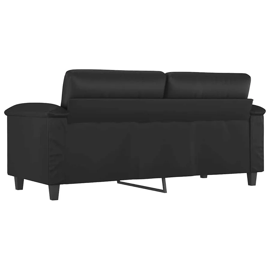 Canapé à 2 places Noir 140 cm Similicuir - 5