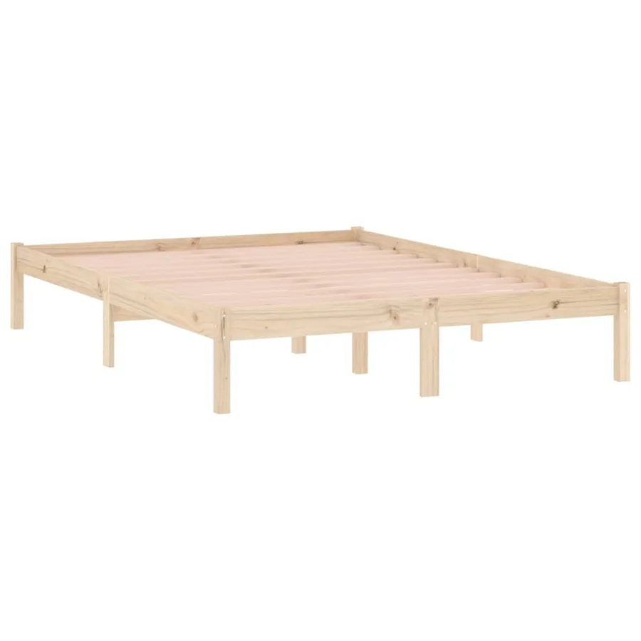 Cadre de lit sans matelas 137x190 cm bois massif de pin - 3