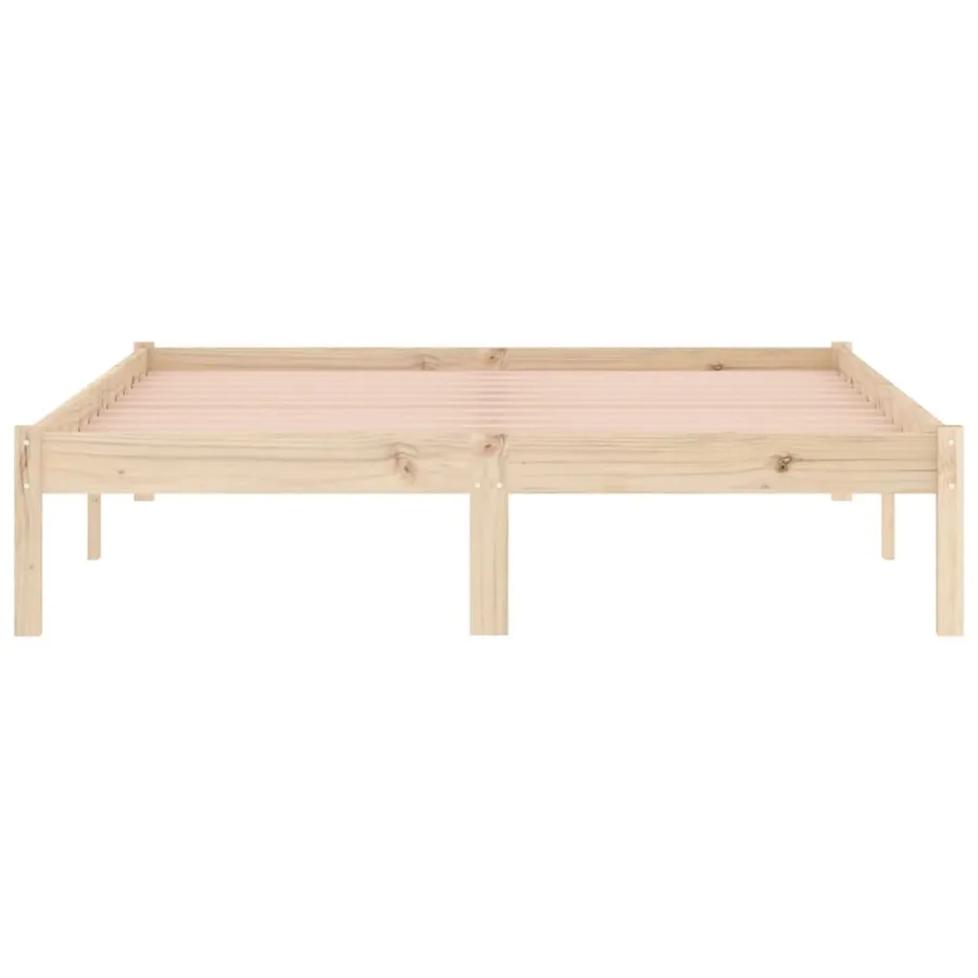 Cadre de lit sans matelas 137x190 cm bois massif de pin - 5