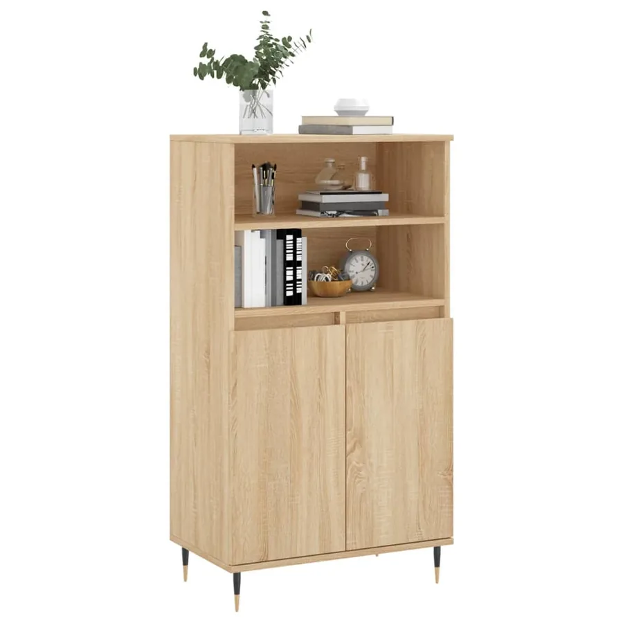 Buffet haut Chêne sonoma 60x36x110 cm Bois d'ingénierie - 3