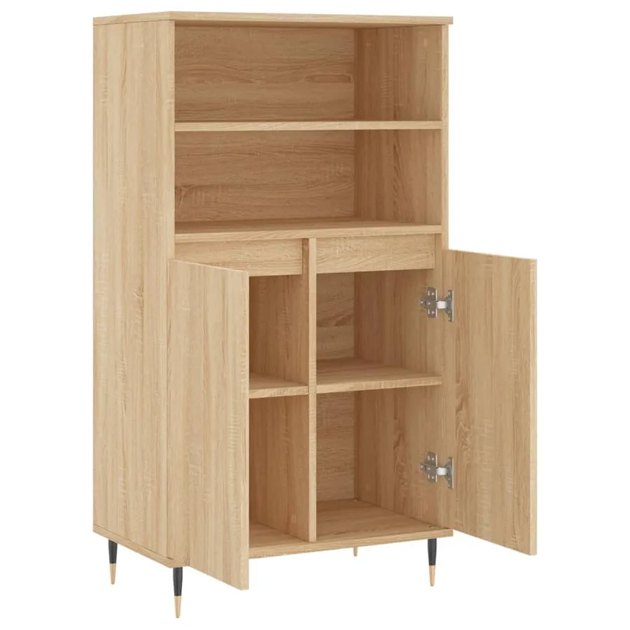 Buffet haut Chêne sonoma 60x36x110 cm Bois d'ingénierie - 6