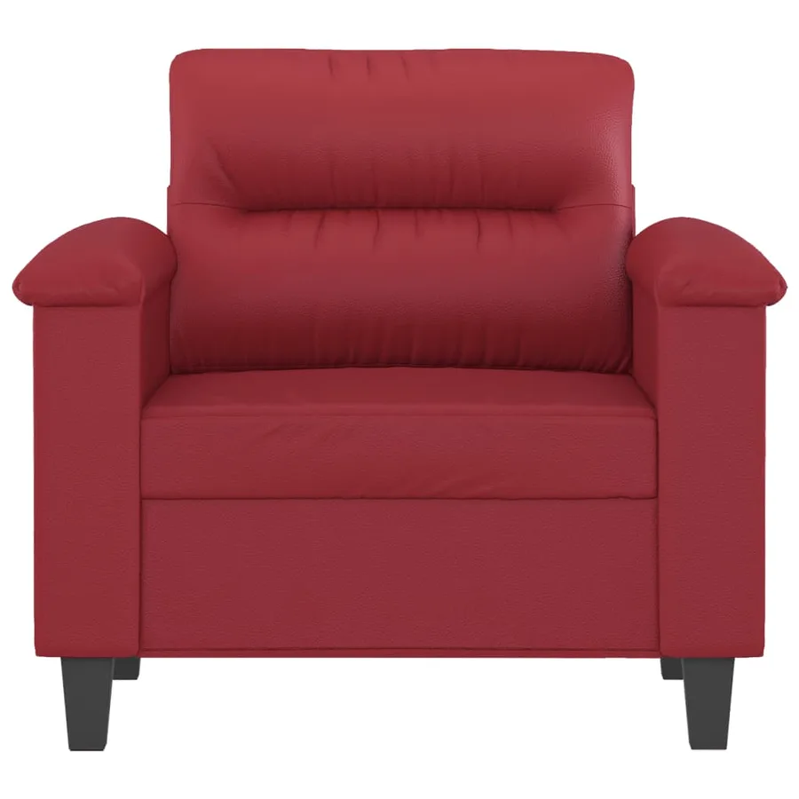 Fauteuil Rouge bordeaux 60 cm Similicuir - 3