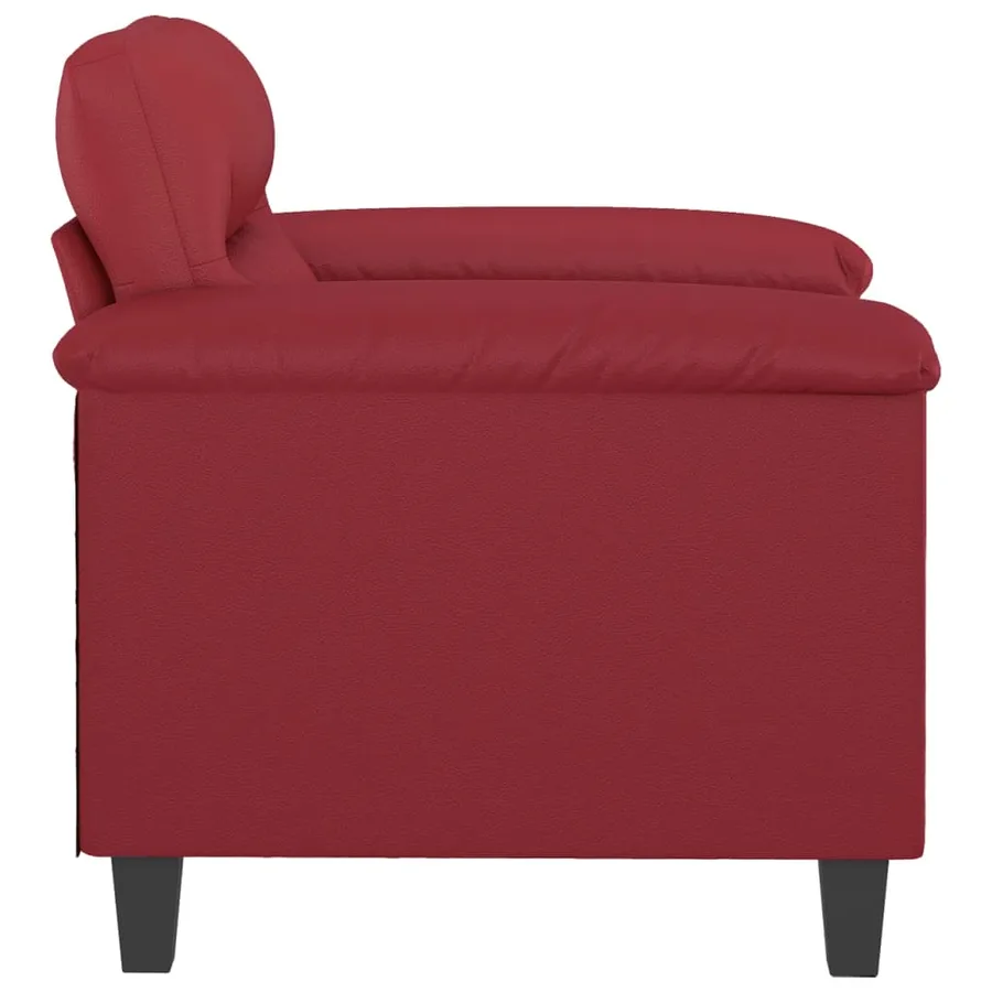 Fauteuil Rouge bordeaux 60 cm Similicuir - 4