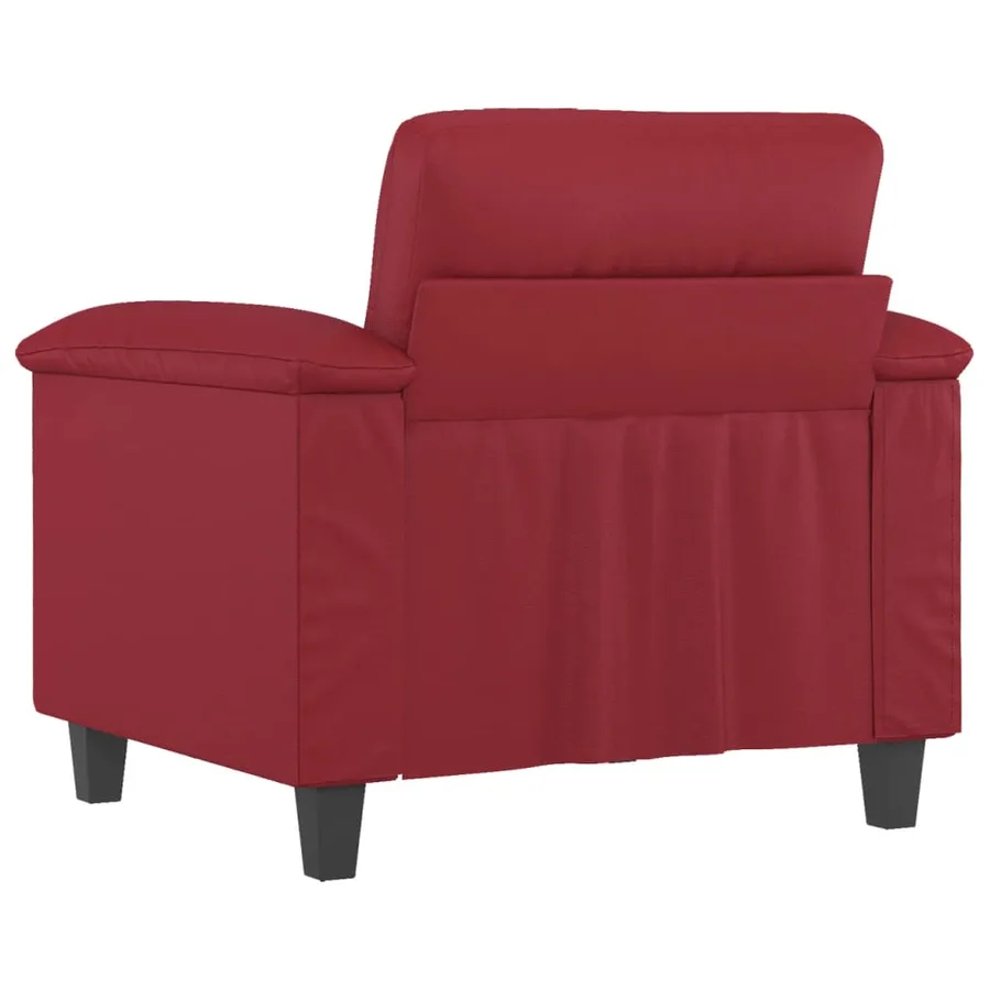 Fauteuil Rouge bordeaux 60 cm Similicuir - 5