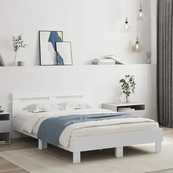 Cadre de lit sans matelas blanc 120x200 cm