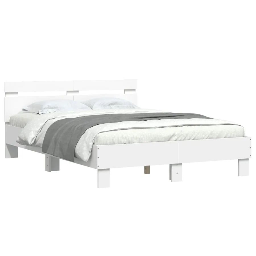 Cadre de lit sans matelas blanc 120x200 cm - 4
