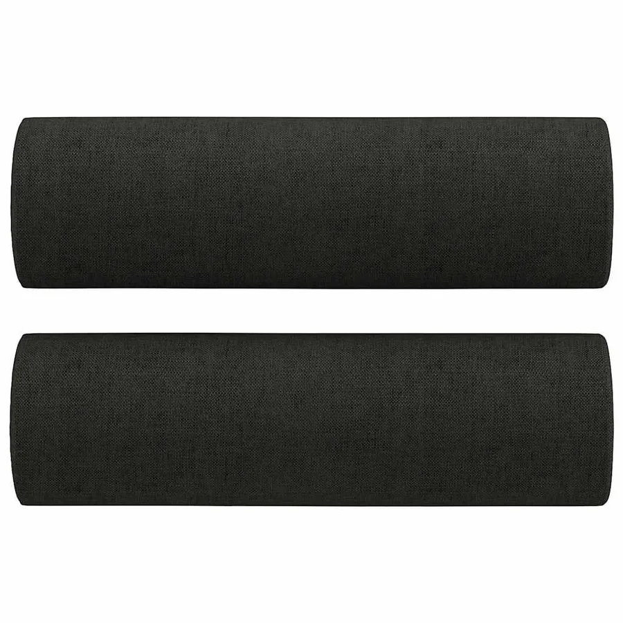 Canapé 2 places avec oreillers décoratifs noir 140 cm tissu - 5