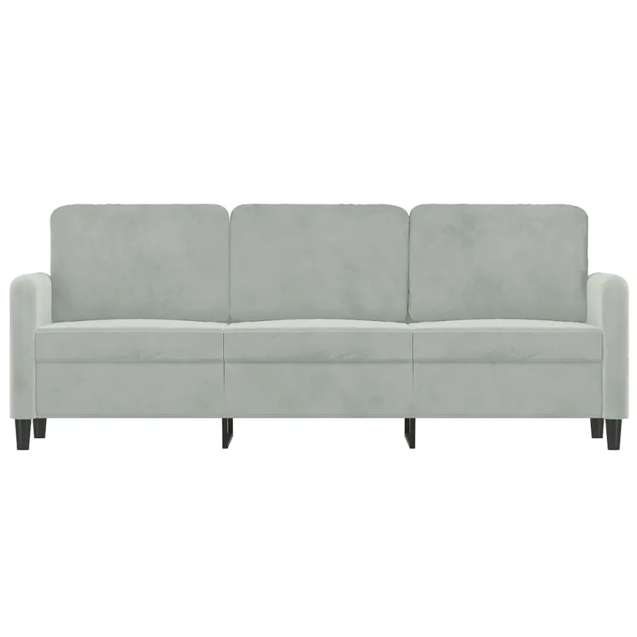 Canapé à 3 places Gris clair 180 cm Velours - 3