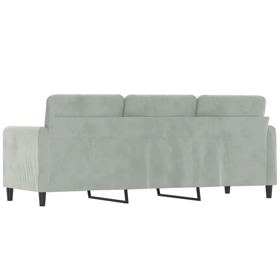 Canapé à 3 places Gris clair 180 cm Velours - 5
