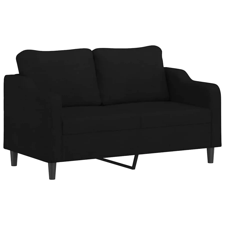Canapé à 2 places Noir 140 cm Tissu - 2