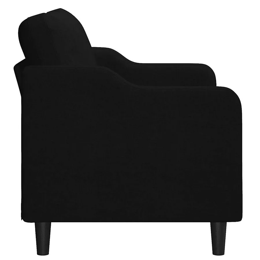 Canapé à 2 places Noir 140 cm Tissu - 4