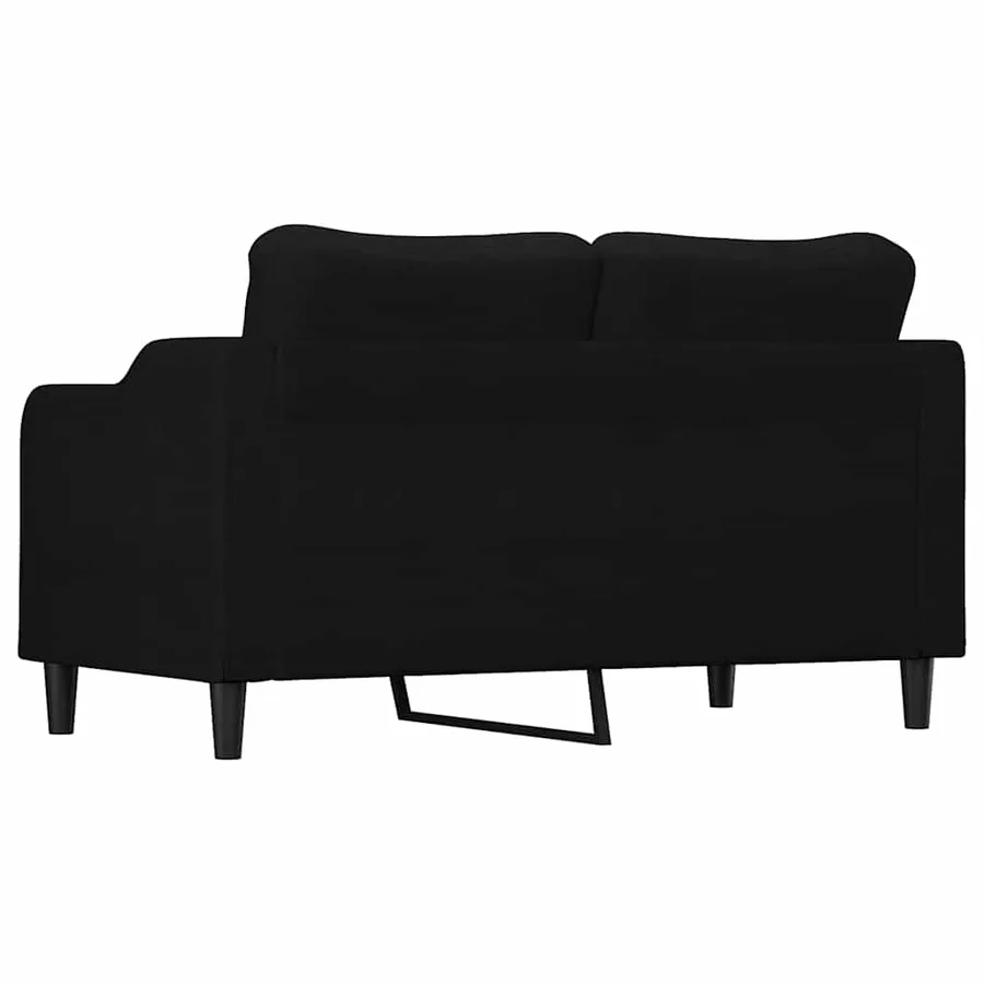 Canapé à 2 places Noir 140 cm Tissu - 5