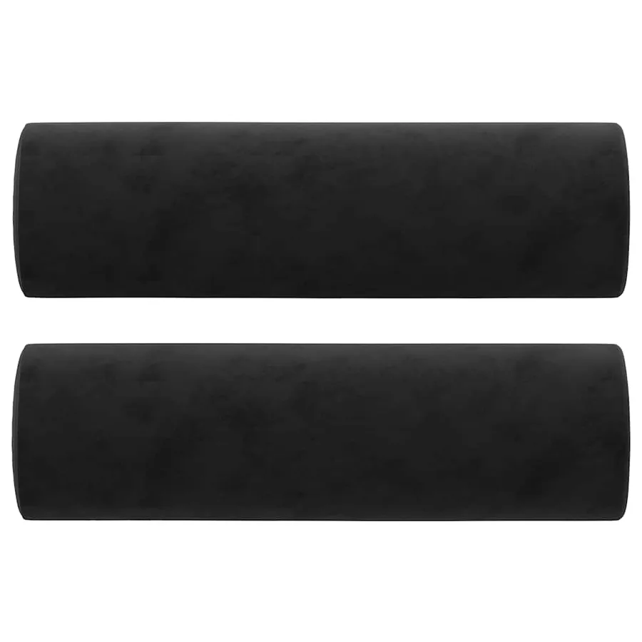 Canapé 3 places avec oreillers décoratifs noir 180 cm velours - 5