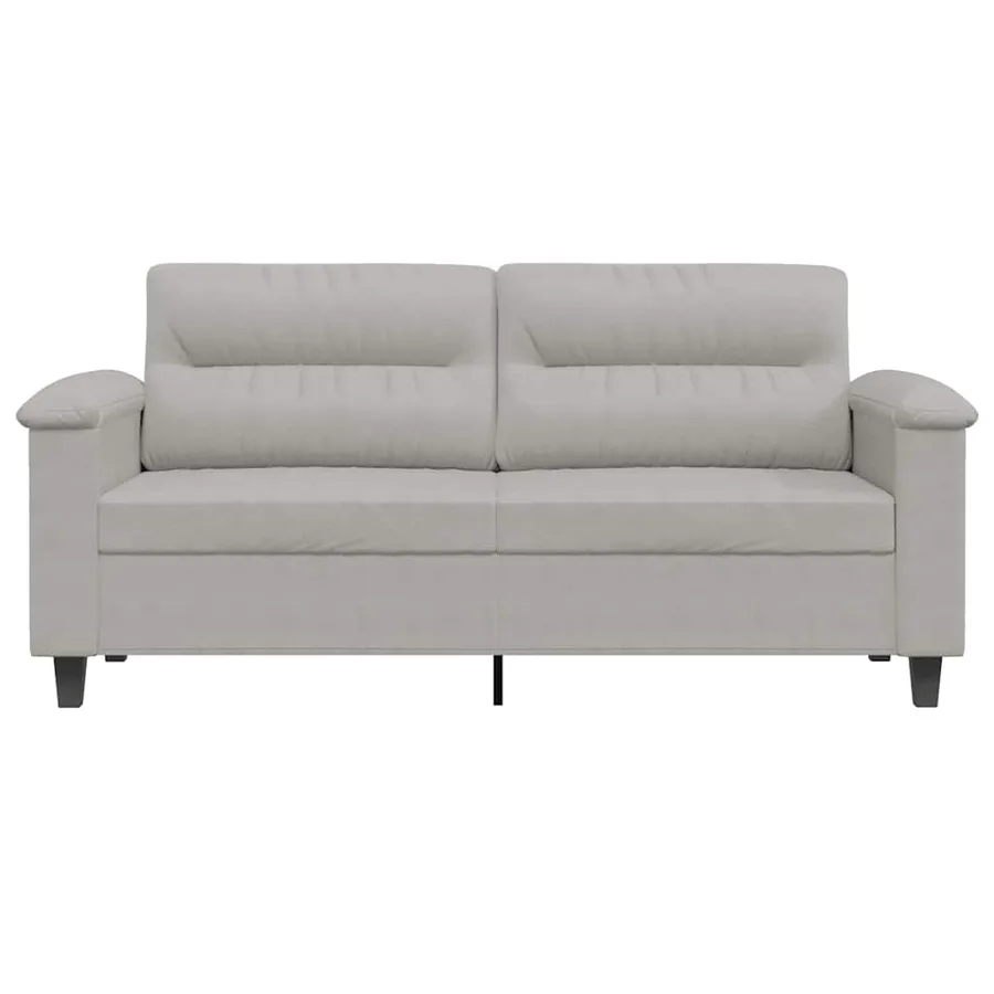 Canapé à 2 places Gris clair 140 cm Tissu microfibre - 4