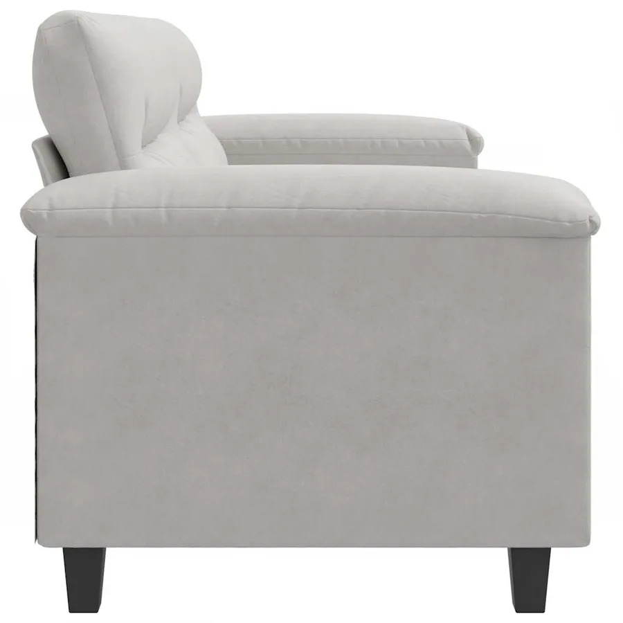 Canapé à 2 places Gris clair 140 cm Tissu microfibre - 5