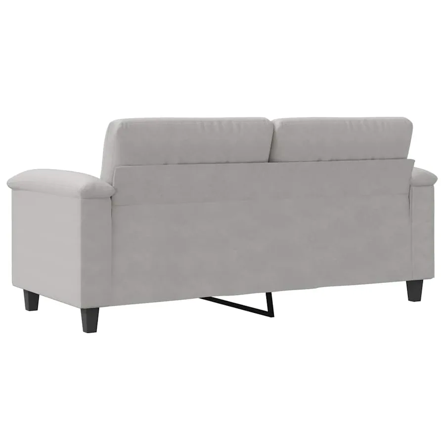 Canapé à 2 places Gris clair 140 cm Tissu microfibre - 6