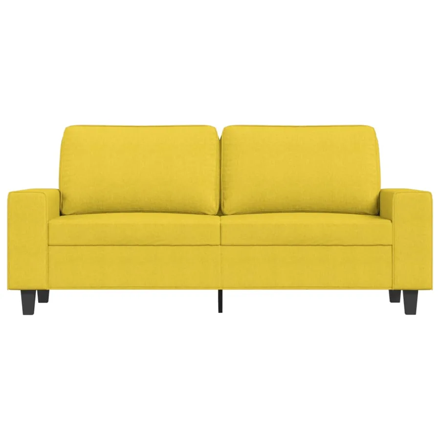 Canapé à 2 places Jaune clair 140 cm Tissu - 3