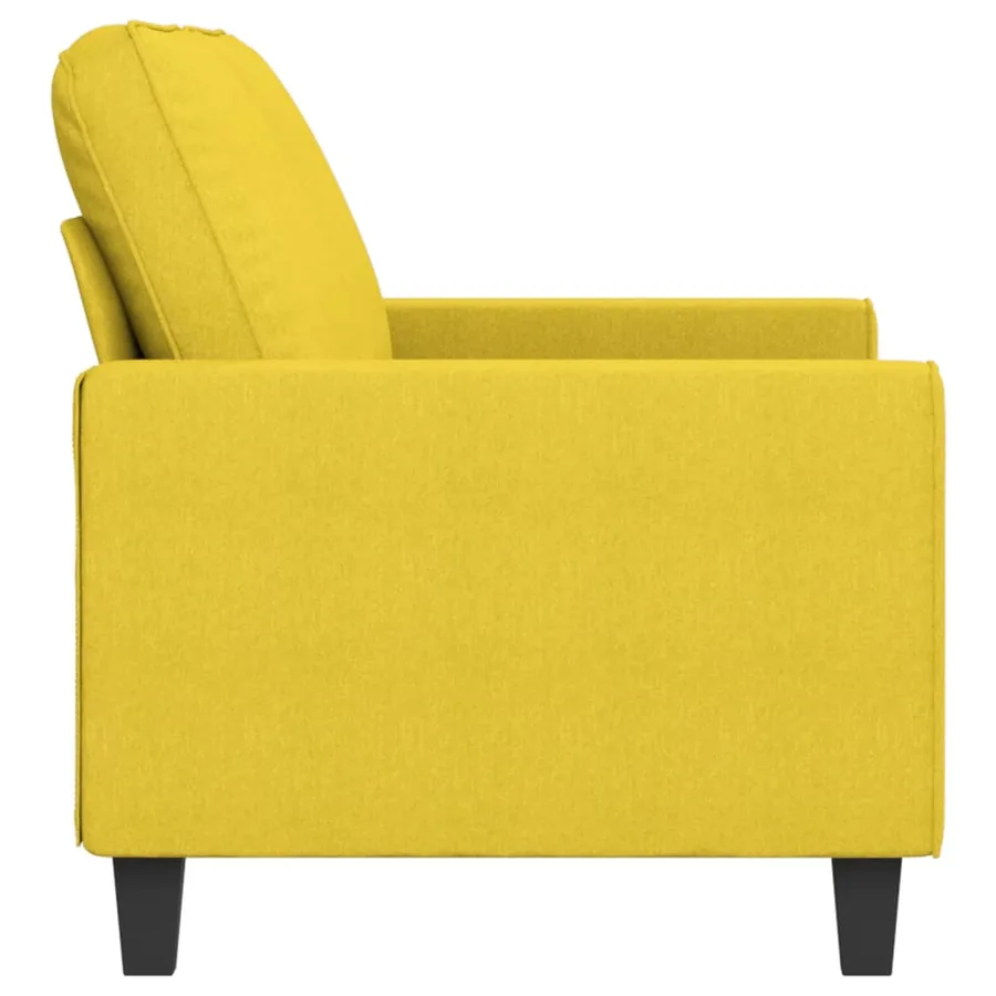 Canapé à 2 places Jaune clair 140 cm Tissu - 4