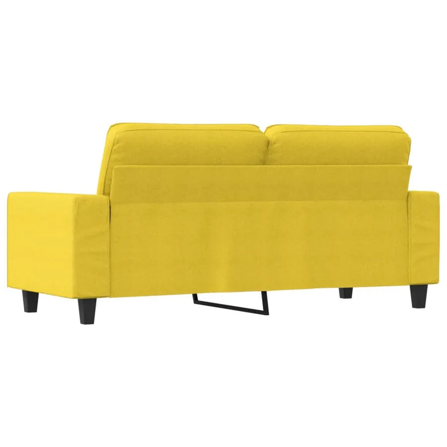 Canapé à 2 places Jaune clair 140 cm Tissu - 5