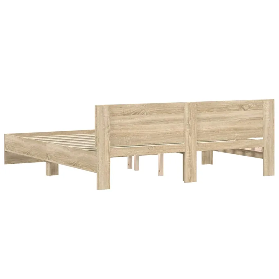 Cadre de lit sans matelas chêne sonoma 160x200 cm - 7