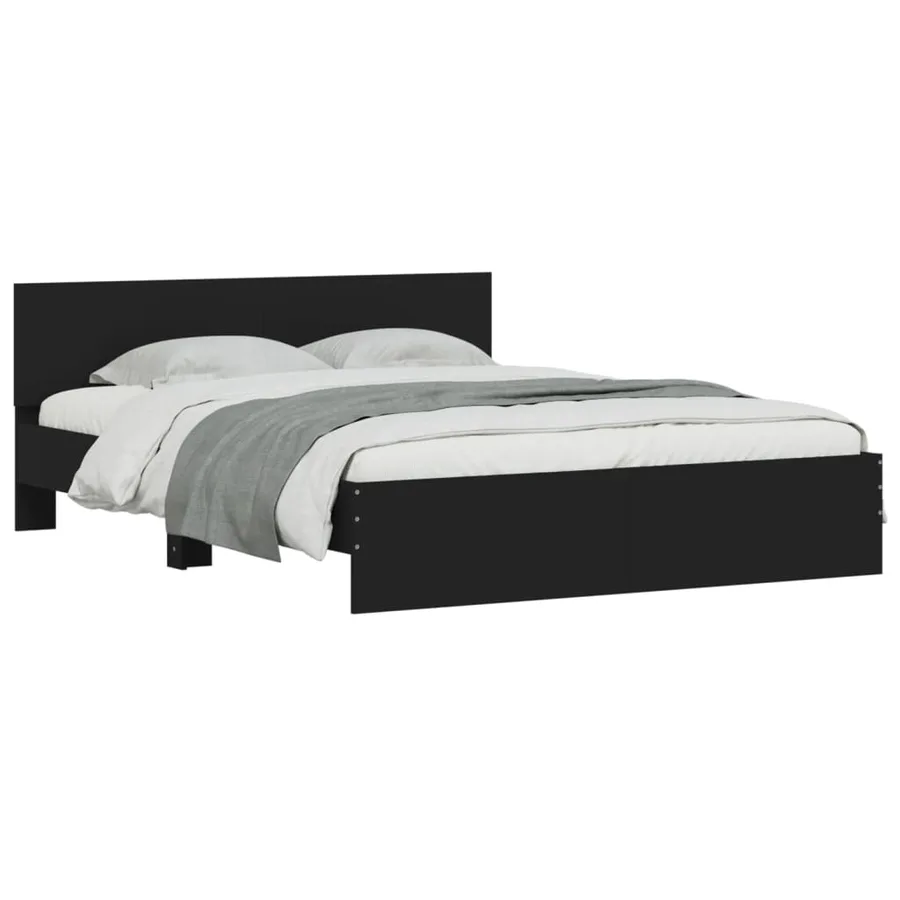 Cadre de lit sans matelas noir 140x200 cm - 3